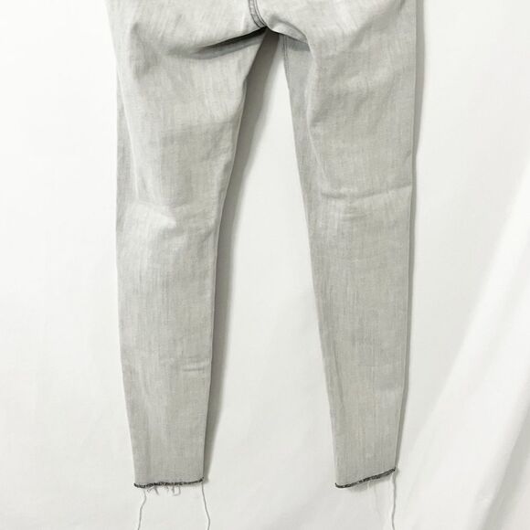 Celebrity Pink Light Gray Destroyed Raw Hem Mod Rise Ankle Skinny Size 25 - Picture 6 of 8